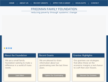 Tablet Screenshot of friedmanfamilyfoundation.org